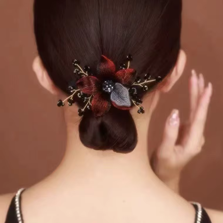 Elegant Luxury Zircon Copper Wire Flower Hairpin Hair Accessories