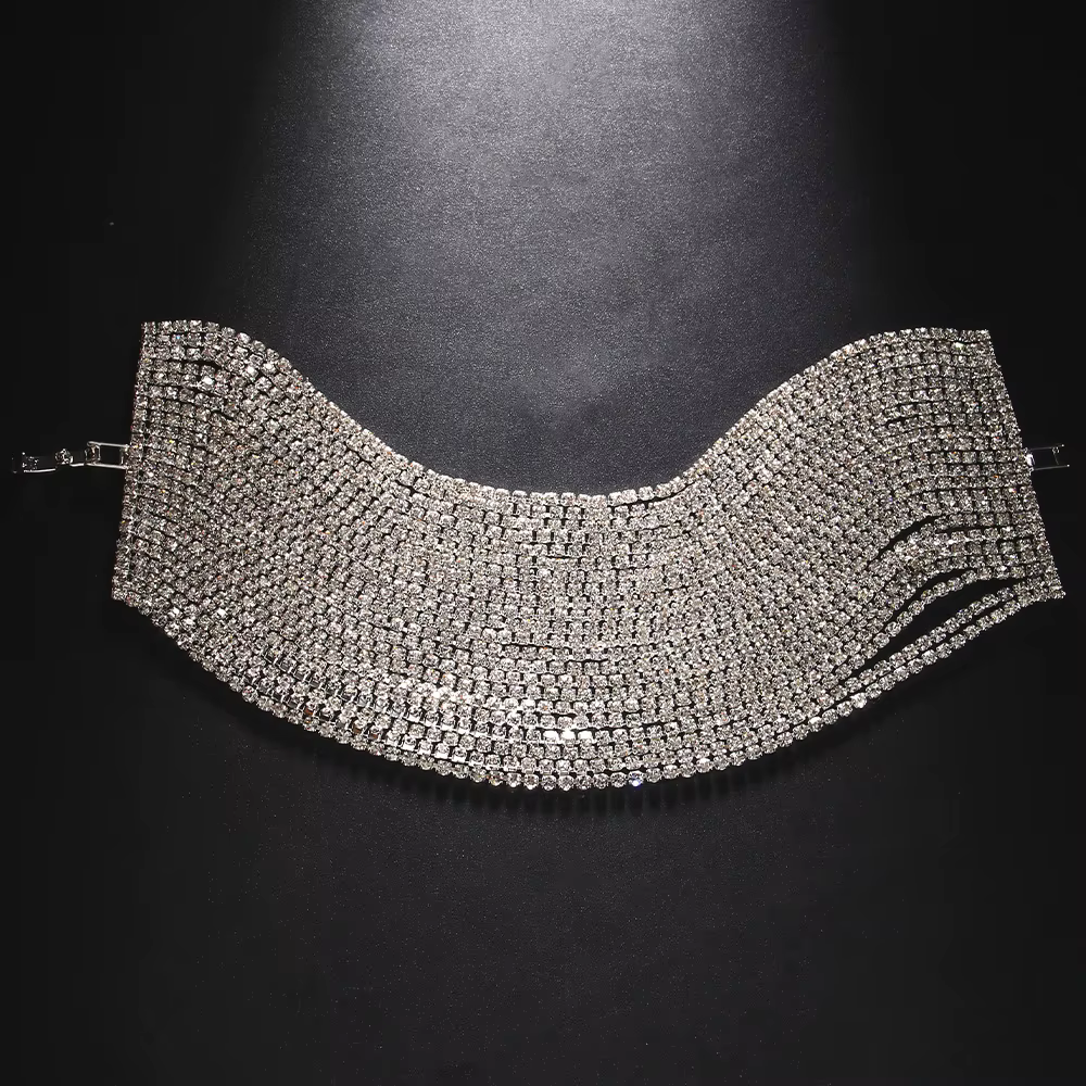 Elegant Multilayer Rhinestone Wedding Crystal Hand Chain Bracelet - Image 2