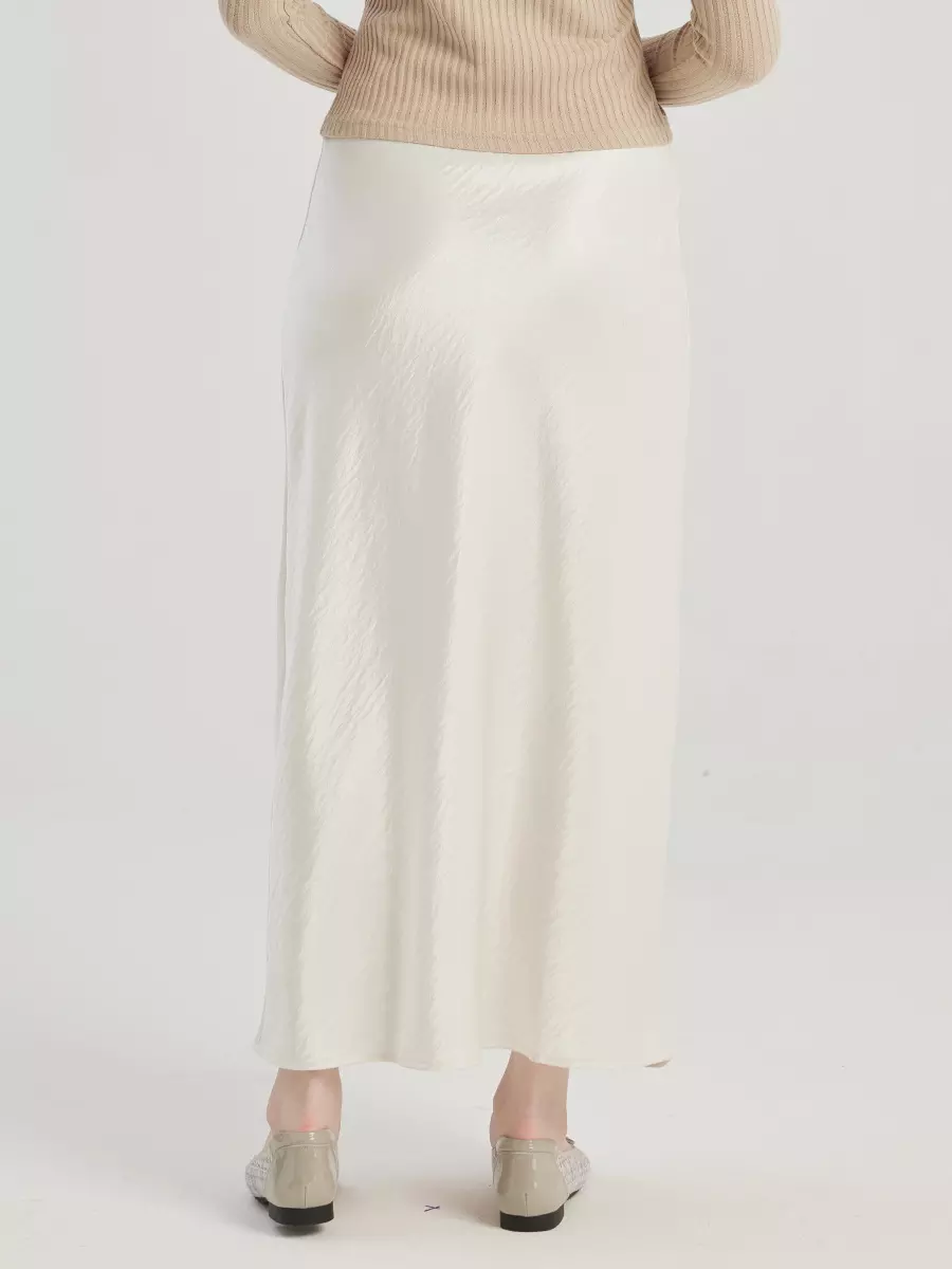 Elegant Office Style Natural Waistline Elastic Waist Long Skirt - Image 4