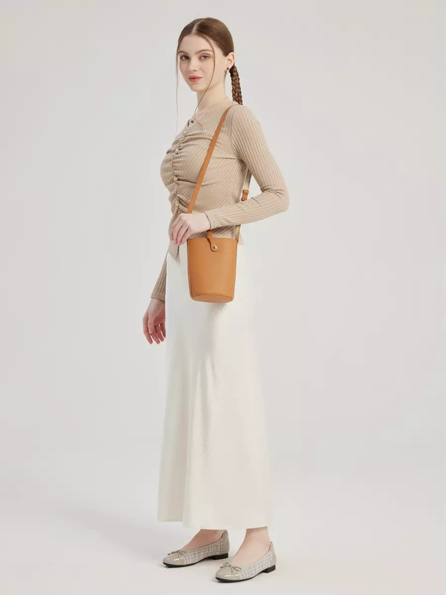 Elegant Office Style Natural Waistline Elastic Waist Long Skirt - Image 2