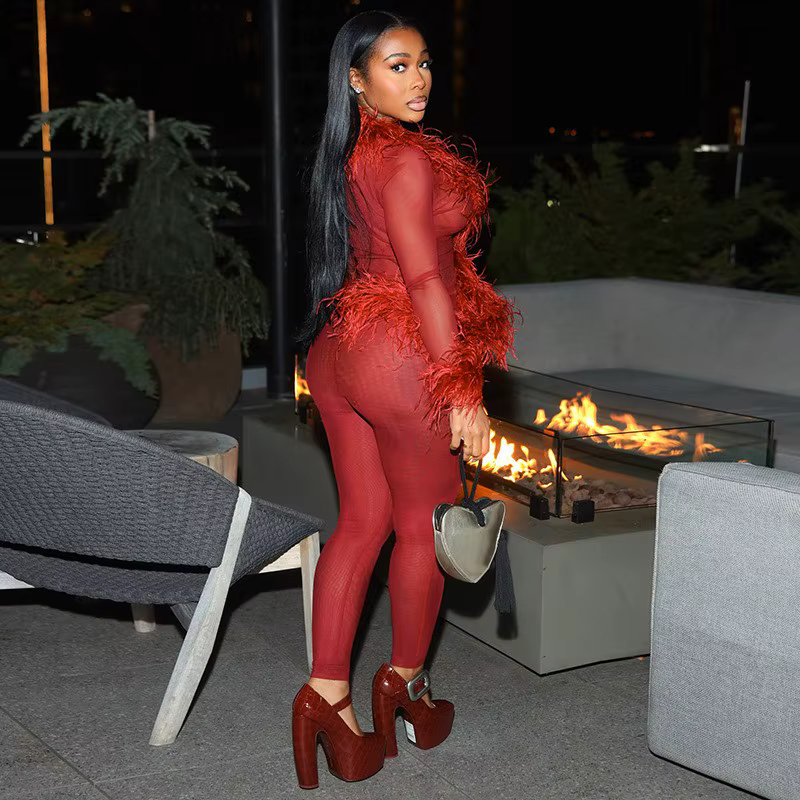 Elegant Patchwork Full Sleeve Tops and Leggings Matching Coquette Two Piece Sets - Image 10