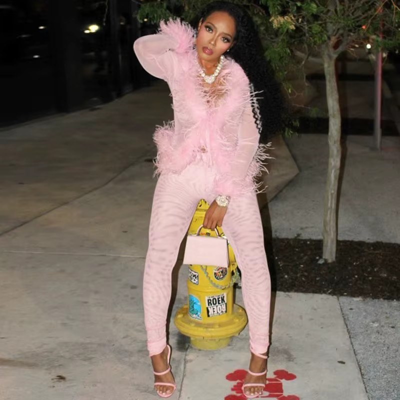 Elegant Patchwork Full Sleeve Tops and Leggings Matching Coquette Two Piece Sets - Image 8