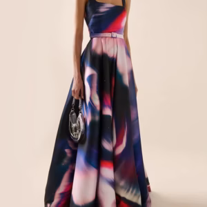 Elegant Printed Natural Fiber Sleeveless Tank Long Maxi Dress