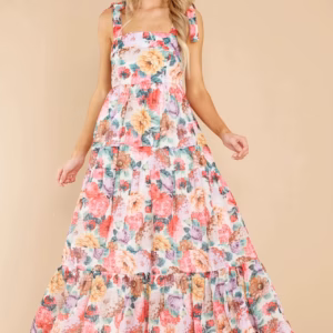 Elegant Printed Spaghetti Strap Splicing Sweet Floor-Length Maxi Dress