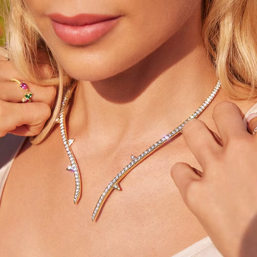 Elegant Rhinestone Exquisite Bridal Crystal Open Necklace Chain Choker