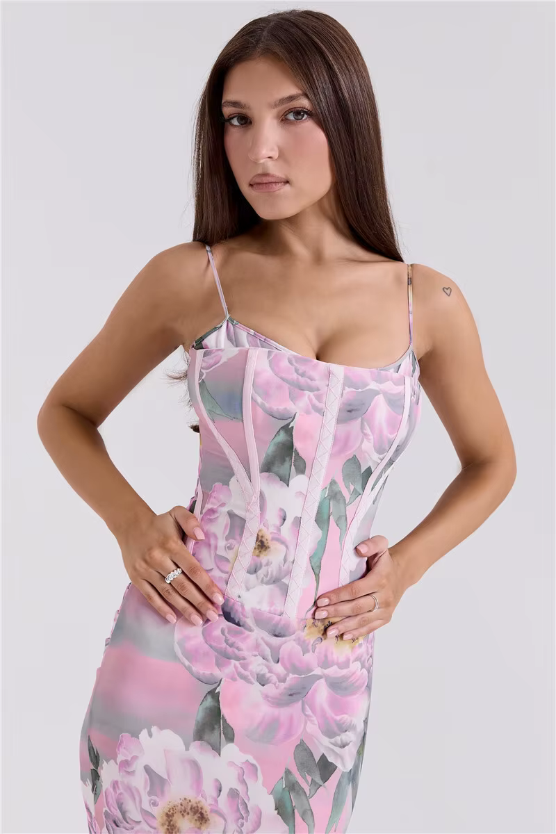 Elegant Spaghetti Strap Floor-Length Backless Sleeveless Maxi Dress - Image 2