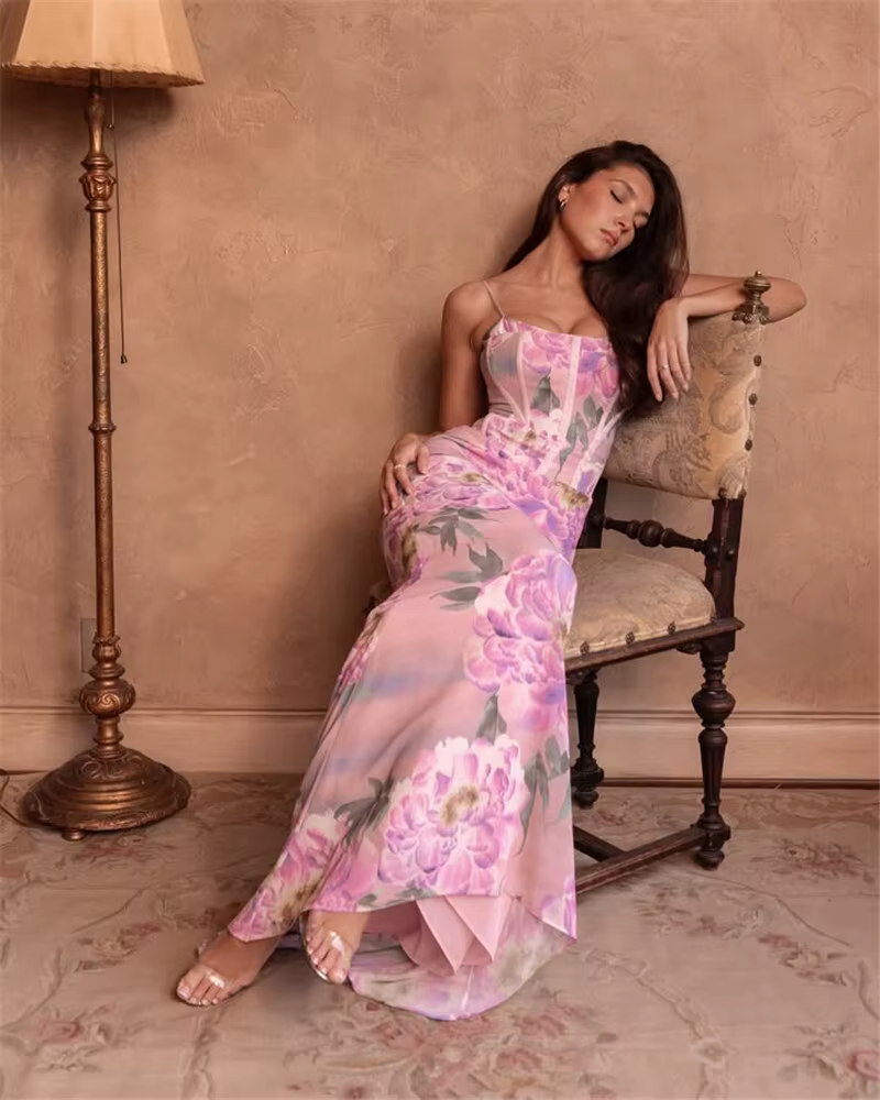 Elegant Spaghetti Strap Floor-Length Backless Sleeveless Maxi Dress - Image 12