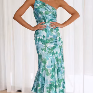 Elegant Strapless Inclined Shoulder Pullover Beach Style Midi Dress