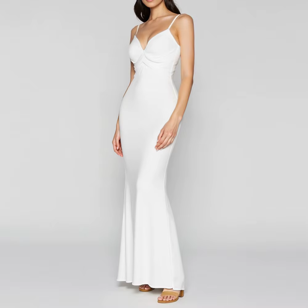 Elegant Waist In Design Ankle-Length Hollow Out Maxi Backless Dresses