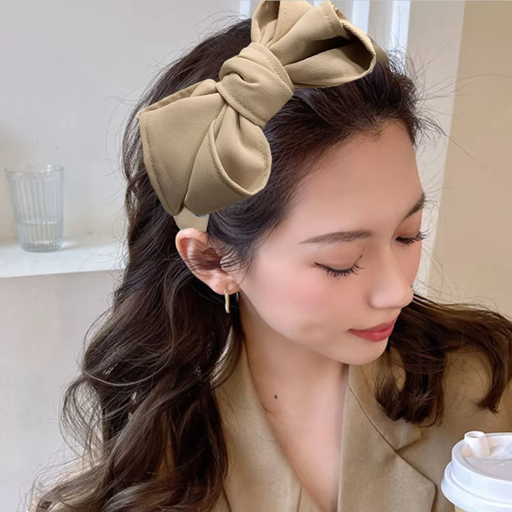 Floral Multi Layer Bowknot Wide Fabric Pleated Headband