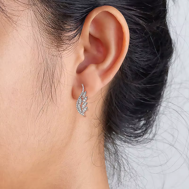 Luxury Quality 925 Sterling Silver Full Moissanite Stud Earrings