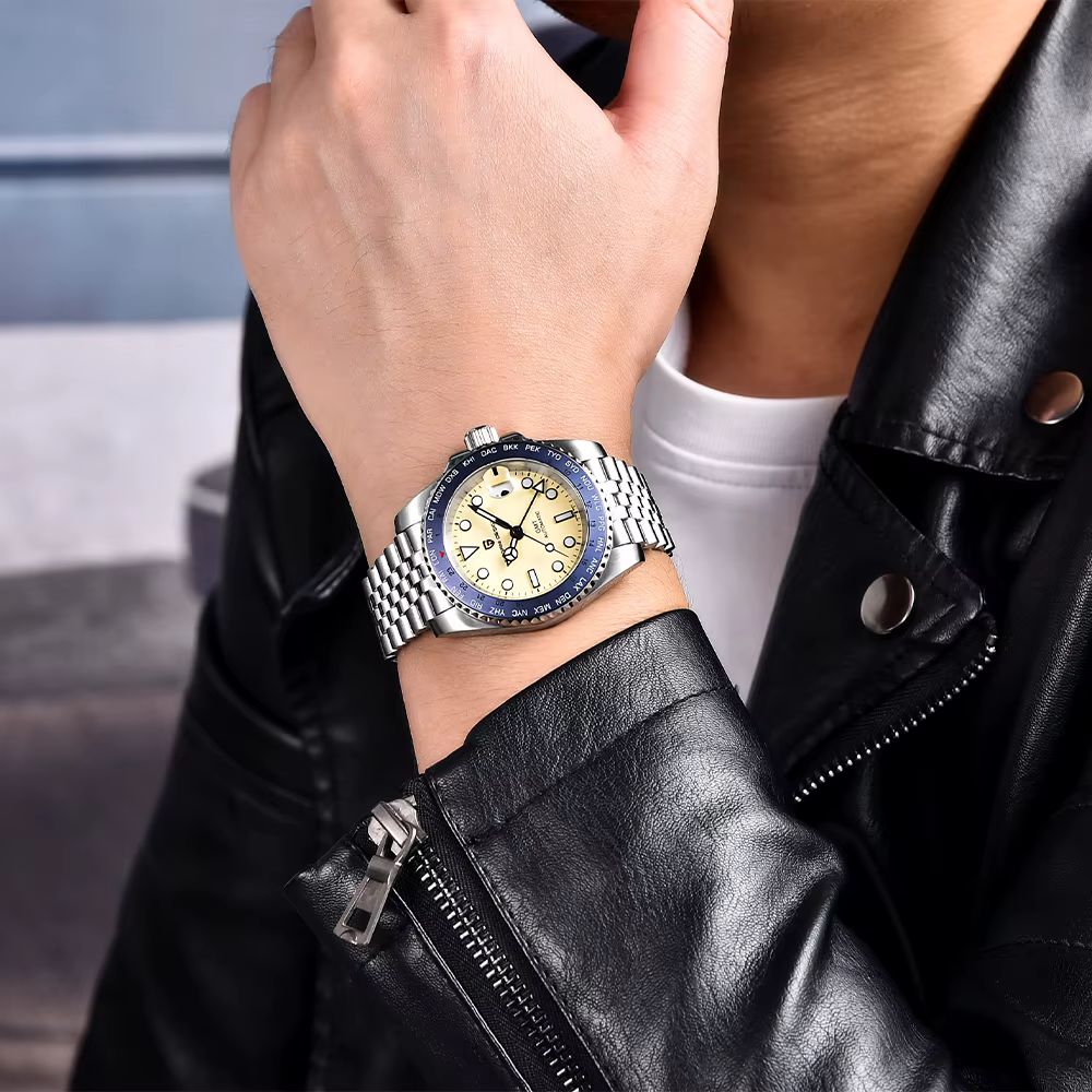 Luxury 100M Waterproof Stainless Arabic Numeral Markers Men Watches