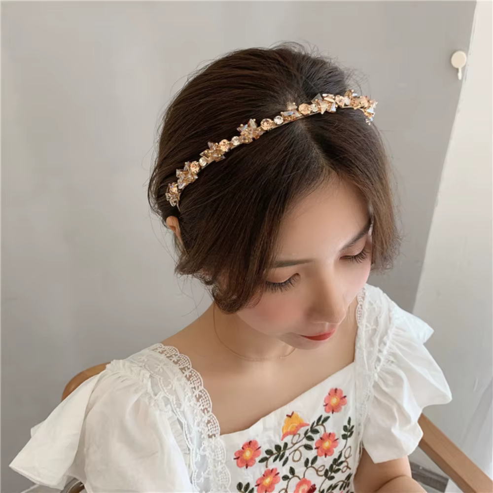 Luxury Crystal Beads Shiny Hair Hoops Headwear Headbands