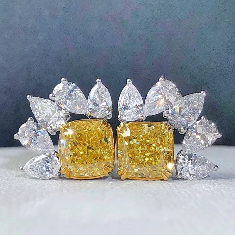 Luxury Cubic Zirconia Princess Square Party Stud Earrings - Image 2