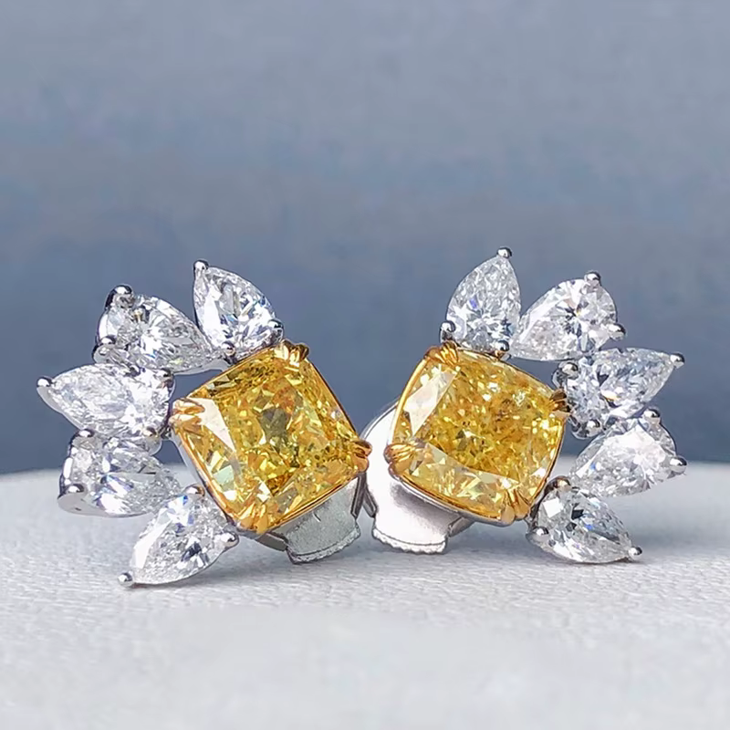 Luxury Cubic Zirconia Princess Square Party Stud Earrings - Image 4