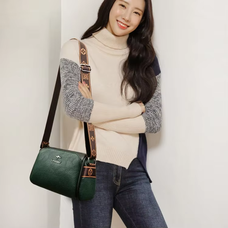 Luxury Leather Interior Slot Pocket Crossbody Messenger Bag