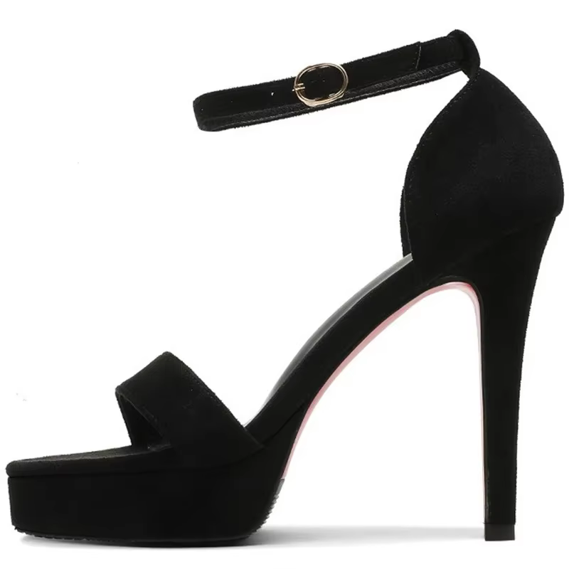 Luxury Platform Suede Strappy Shallow Catwalk Fetish Stiletto Heels - Image 5