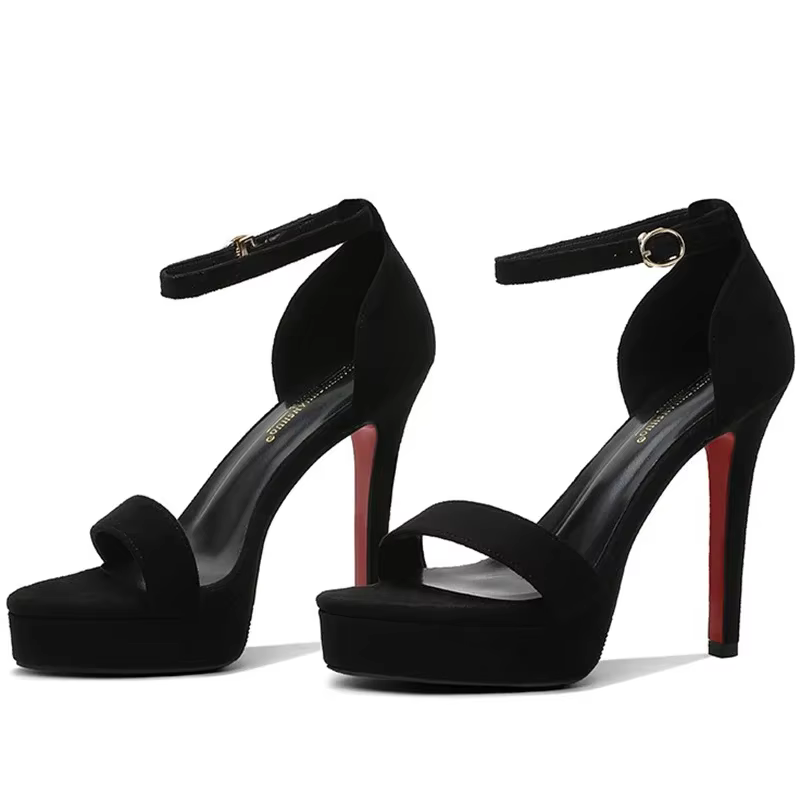 Luxury Platform Suede Strappy Shallow Catwalk Fetish Stiletto Heels - Image 3
