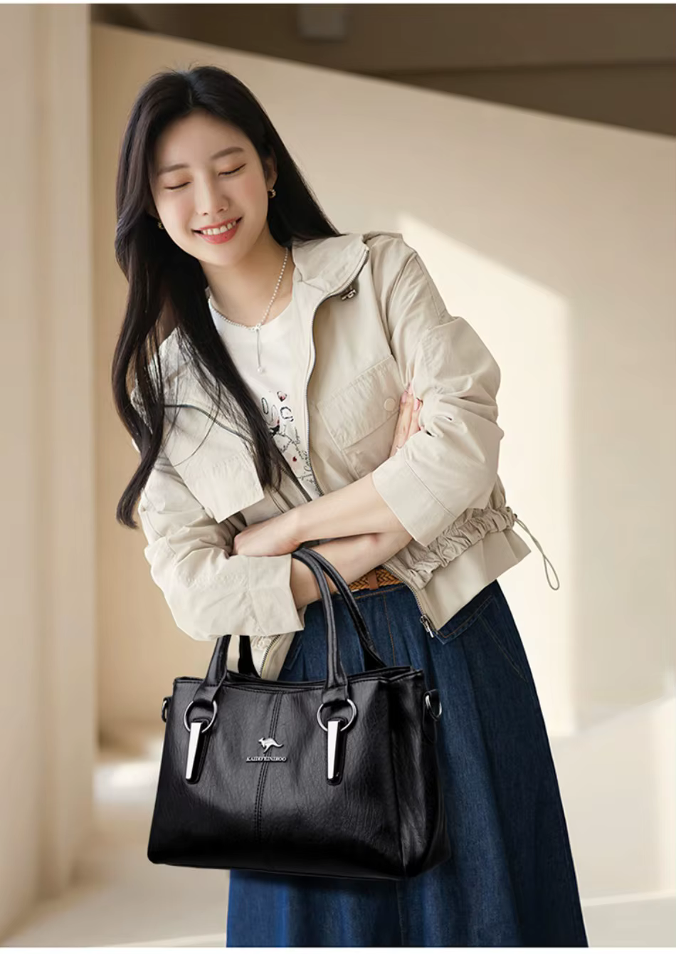 Luxury Sequined Soft Leather Designer High-capacity Casual Tote Hand Bags - Image 2