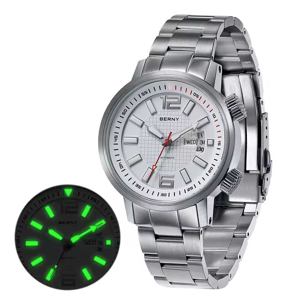 Men Sport Luminous Sapphire Waterproof Automatic Mechanical Wristwatch - Image 3