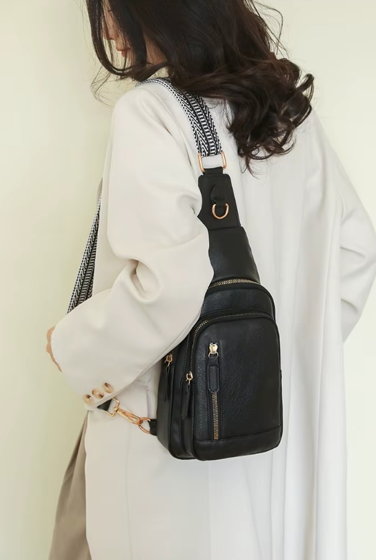 PU Leather Pack Crossbody Chest Main Shoulder Messenger Sling Bag - Image 5