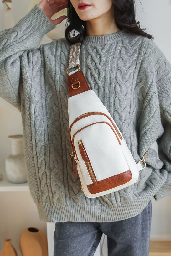 PU Leather Pack Crossbody Chest Main Shoulder Messenger Sling Bag - Image 4