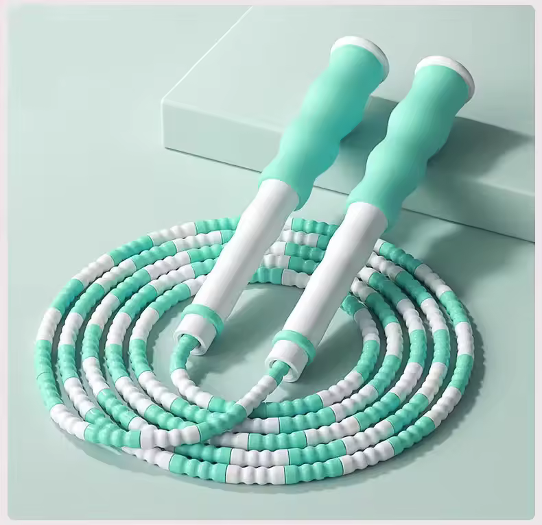 PVC Beginner Soft Beaded No Tangle Segmented Fitness Skipping Cable - Image 2