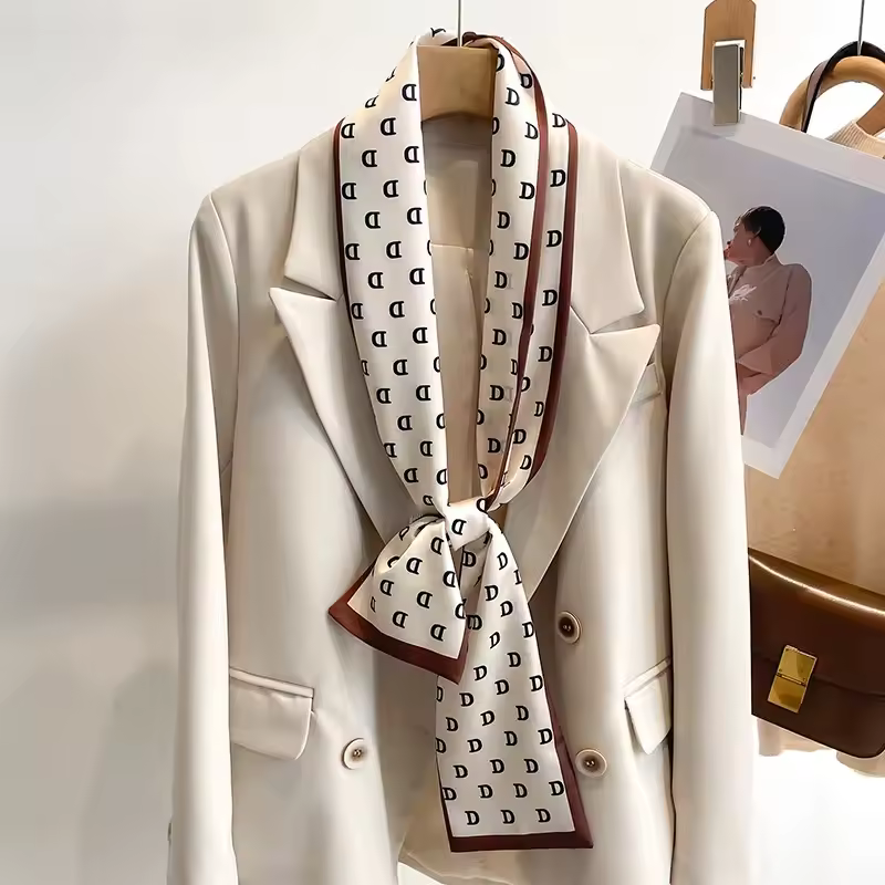 Printing Hairband Style Neckerchief Ribbon Small Silk Scarf