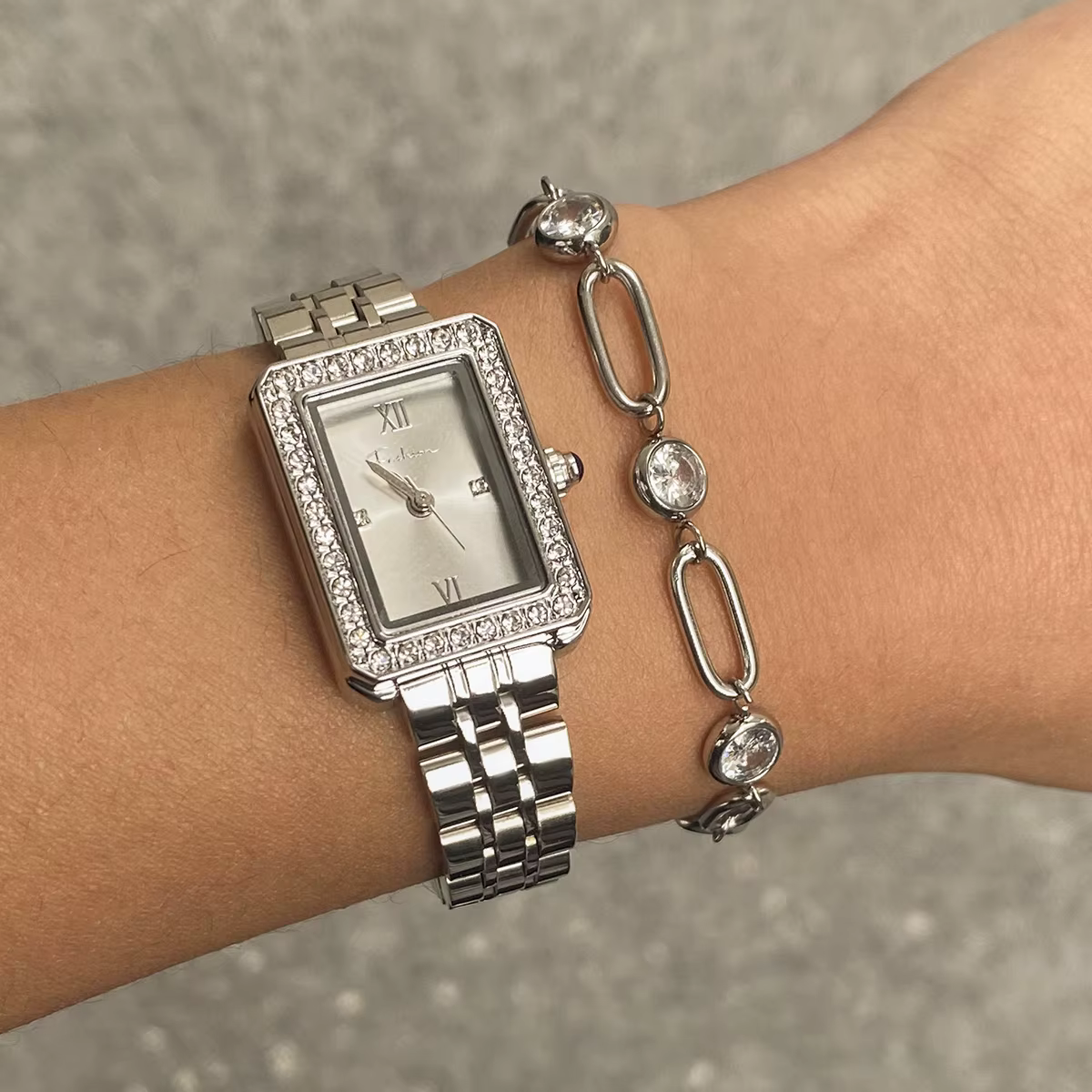 Retro Stainless Steel Waterproof Geometric Diamond Minimalist Watch