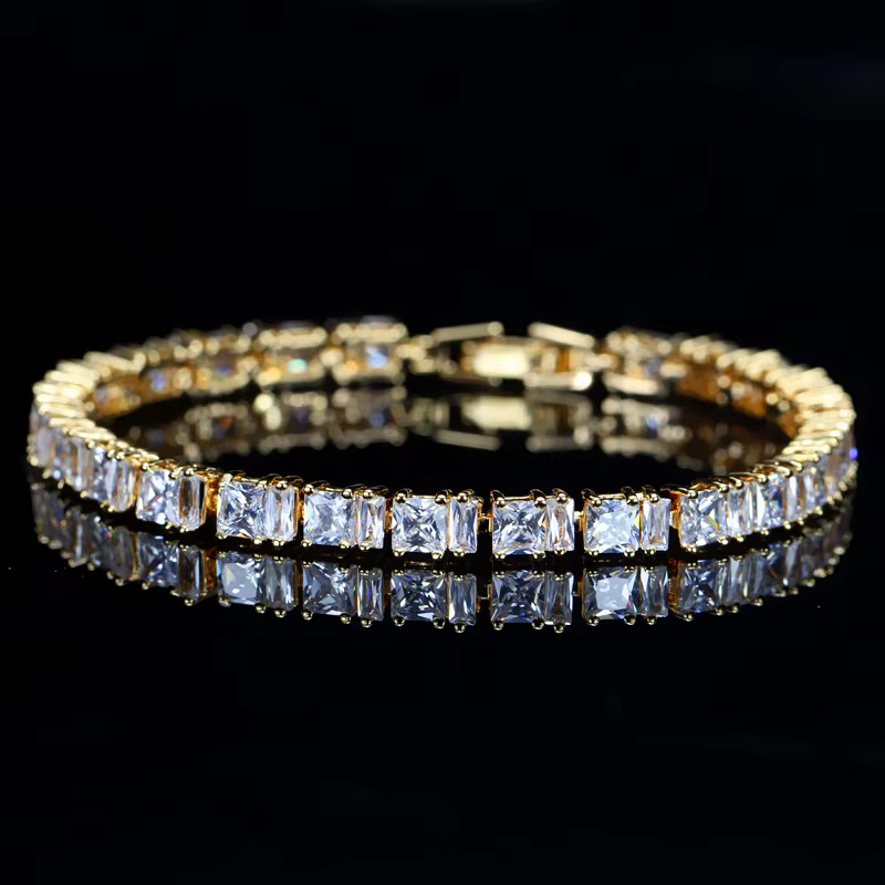 Shiny Square Zirconia Bridal Wedding Party Tennis Bracelet - Image 5