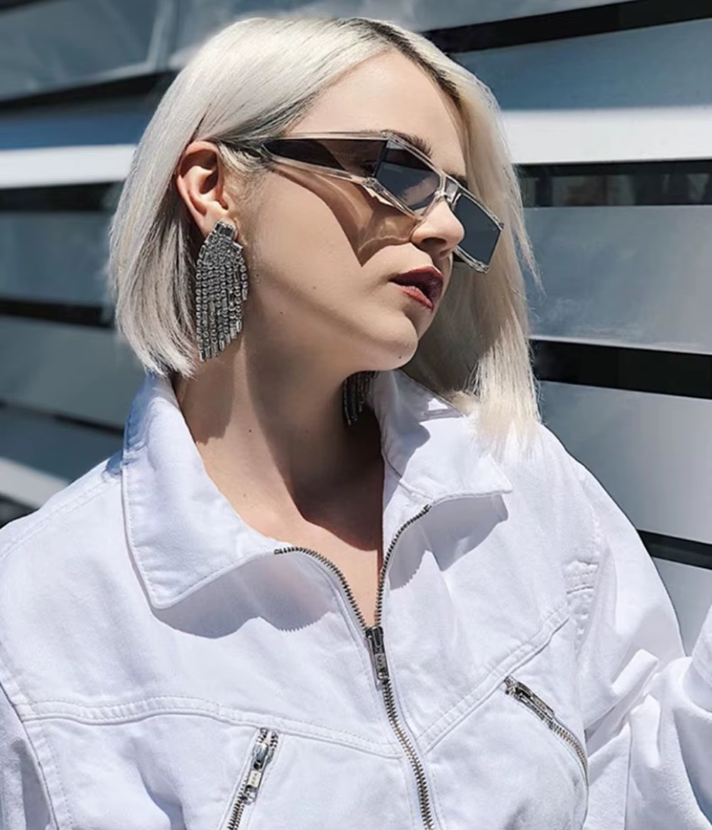 Small Frame Trending Shades UV400 Eye Retro Punk Square Sunglasses - Image 3