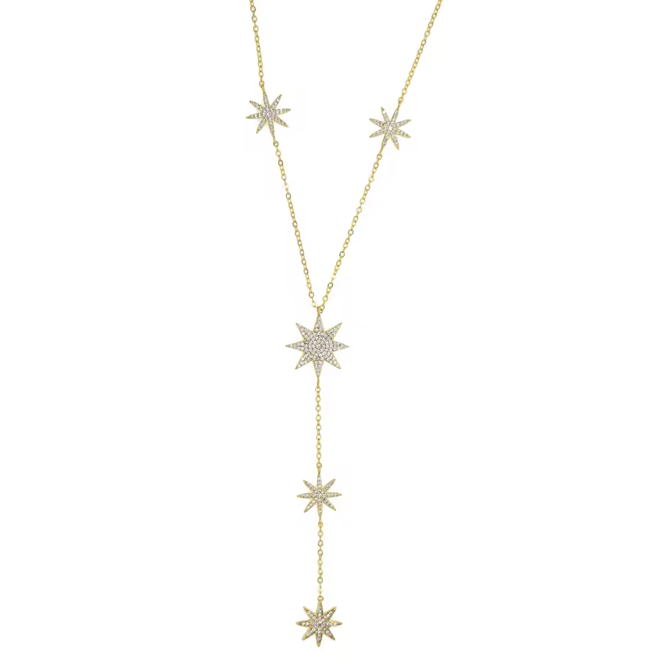 Sparking Star Charm Y Shape Long Lariat Link Chain Necklaces - Image 6
