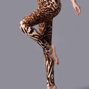 Casual Big Leopard Printed Sportwear Workout High Waist Leggings