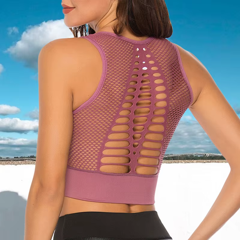 Trendy Backless Solid Quick Dry Running Sports Top - Image 6