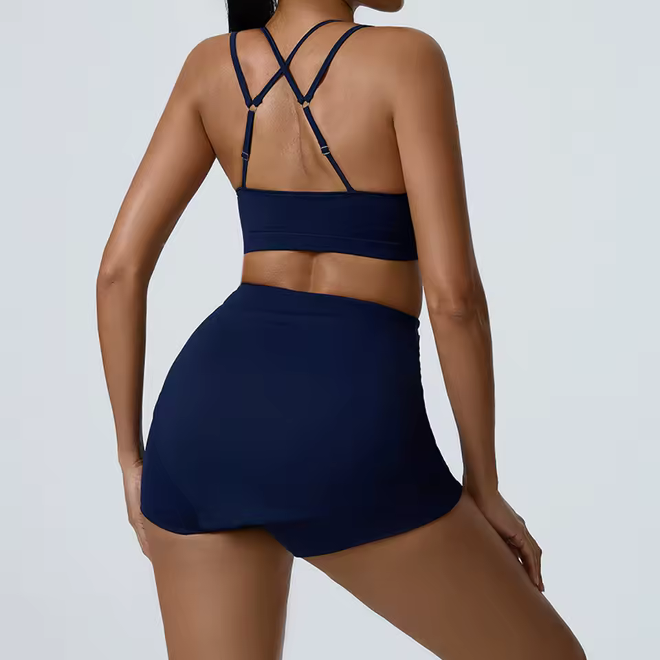 Trendy Bra And High Waist Shorts 2 Piece Set Tracksuit - Image 6