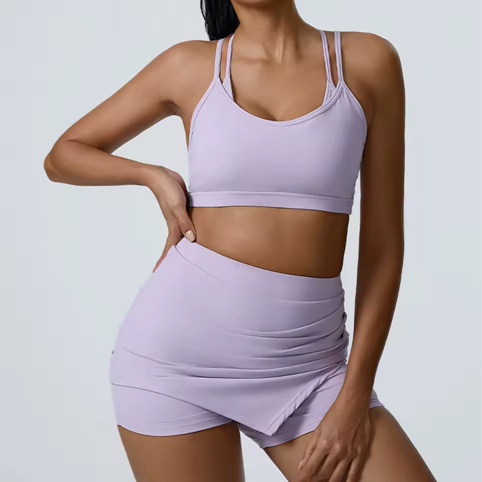 Trendy Bra And High Waist Shorts 2 Piece Set Tracksuit