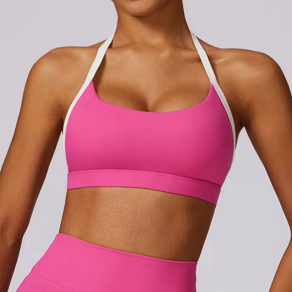 Trendy Breathable Shockproof Quick Dry Halter Gym Sport Bra