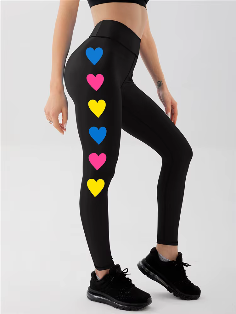 Trendy Colorful Printed Tight Ankle-Length Sports Pants