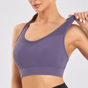 Trendy Knitted Breathable Shockproof High Strength Sports Bra