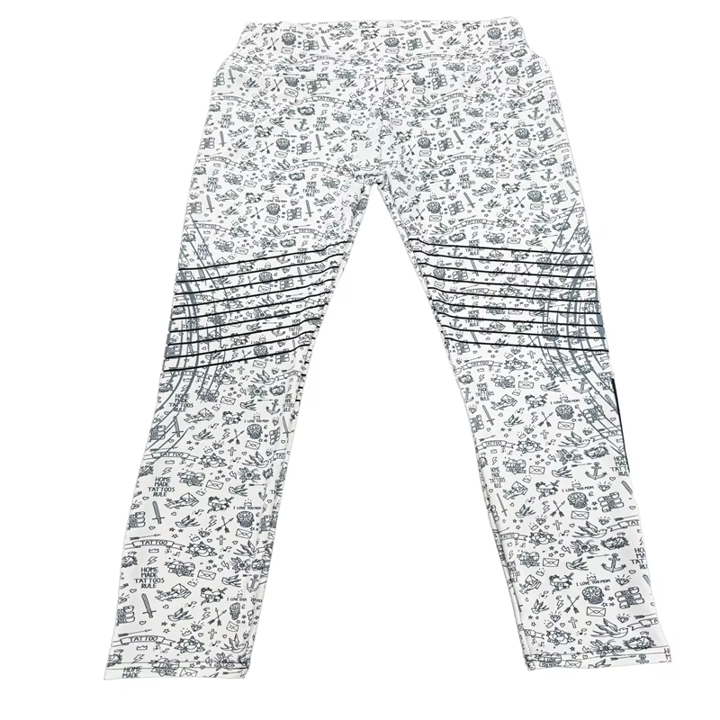 Trendy Lycra Slash Pockets Sports Print Fitness Jogging Streetwear - Image 3