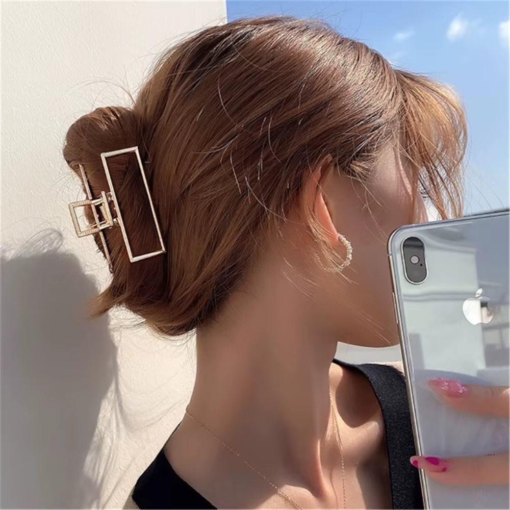Trendy Metal Non Slip Geometric Barrette Clip Hairpin