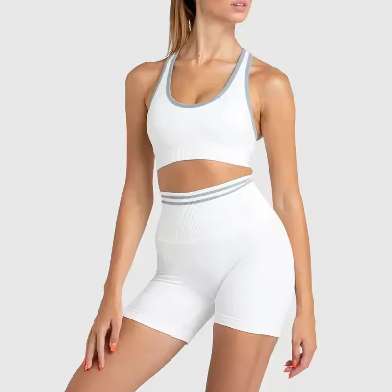 Trendy Nylon Seam Pockets Seamless Hip-lifting Sleeveless Yoga Sets