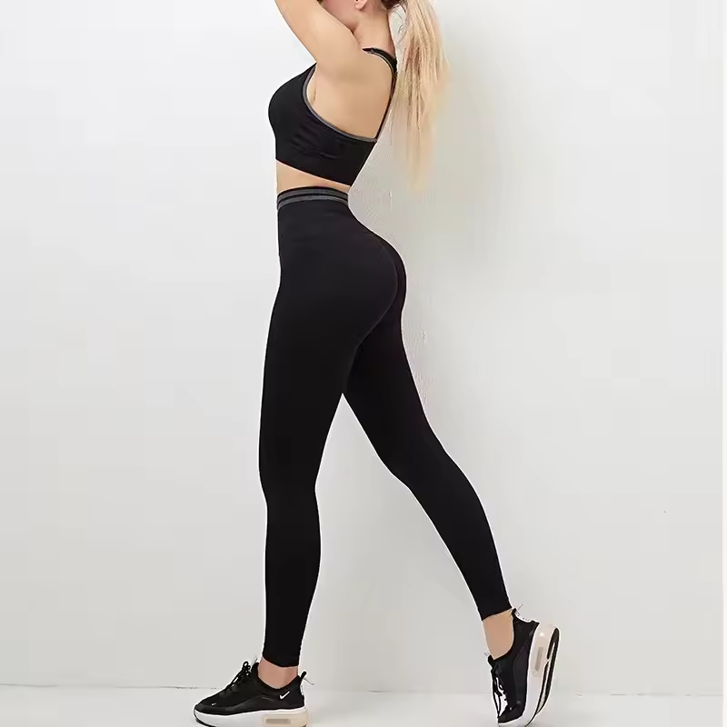 Trendy Nylon Seam Pockets Seamless Hip-lifting Sleeveless Yoga Sets - Image 4