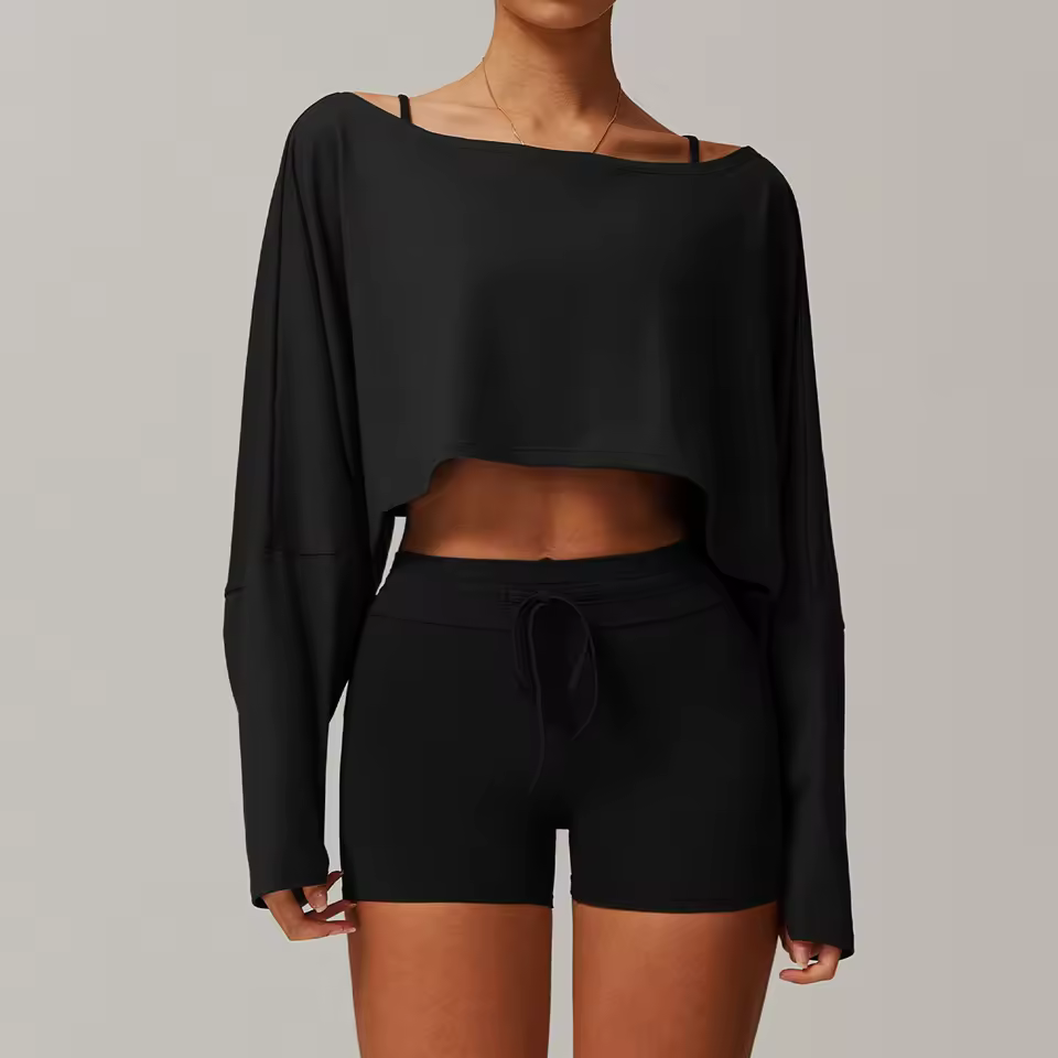 Quick-Drying Crop Top And Pant 2 Piece Sports Yoga Suit