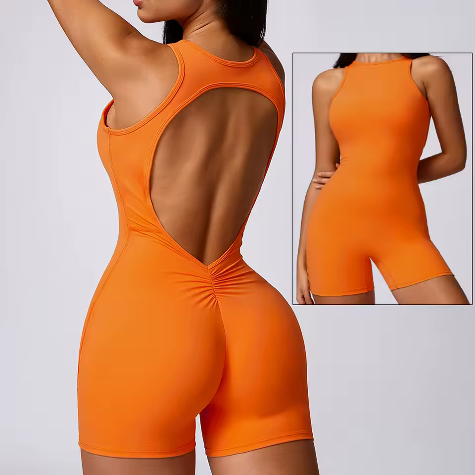 Trendy Sports Backless One-Piece Yoga Jumpsuit Sportswear - Image 12