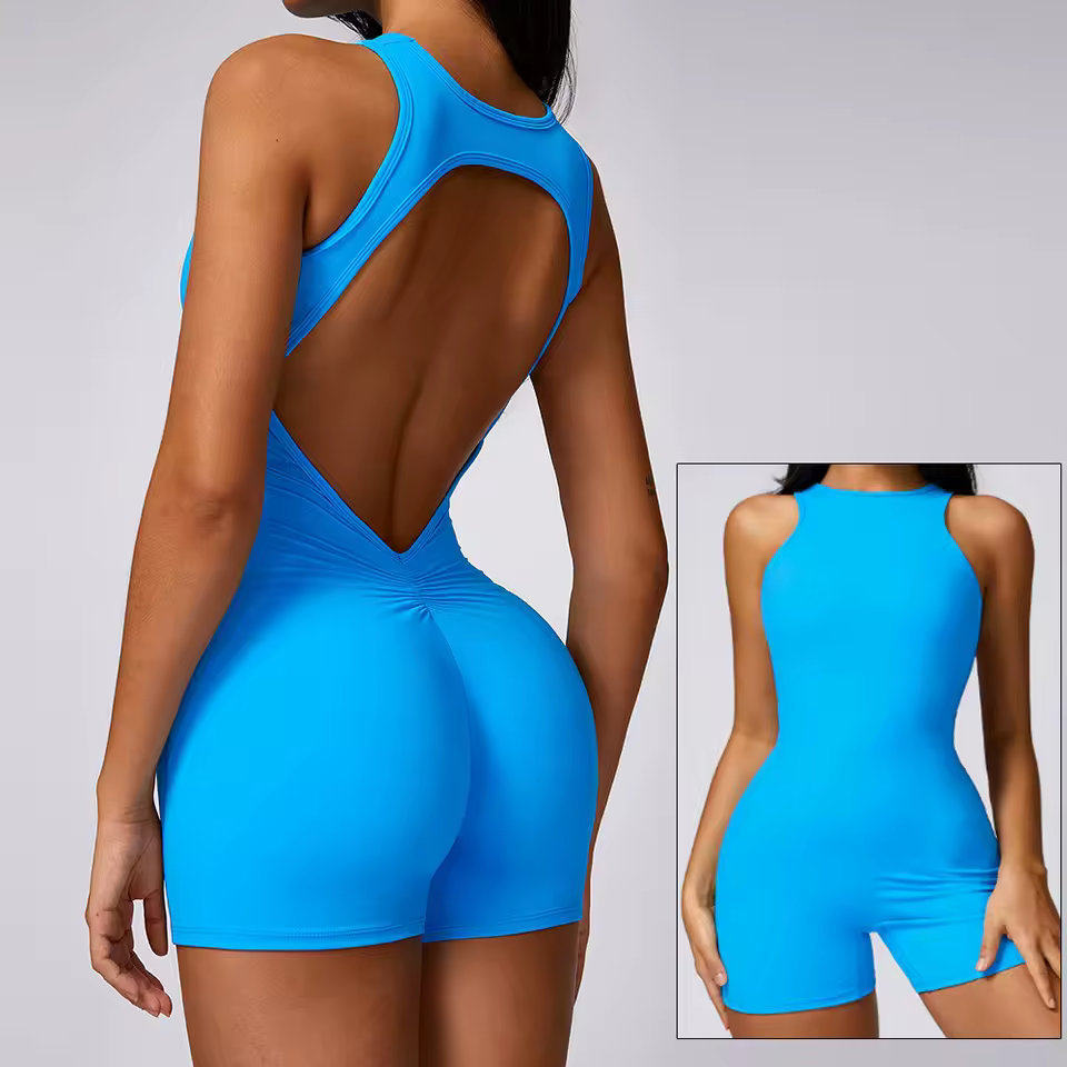 Trendy Sports Backless One-Piece Yoga Jumpsuit Sportswear - Image 11