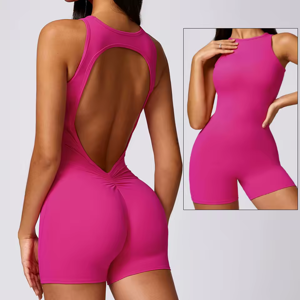 Trendy Sports Backless One-Piece Yoga Jumpsuit Sportswear - Image 10