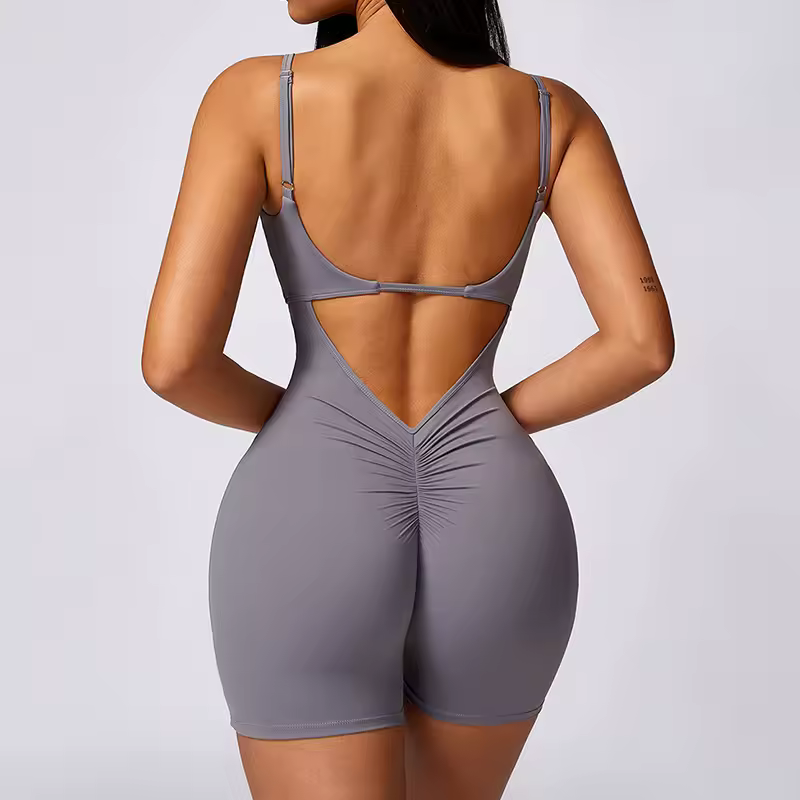 Trendy Sports Backless One-Piece Yoga Jumpsuit Sportswear - Image 9