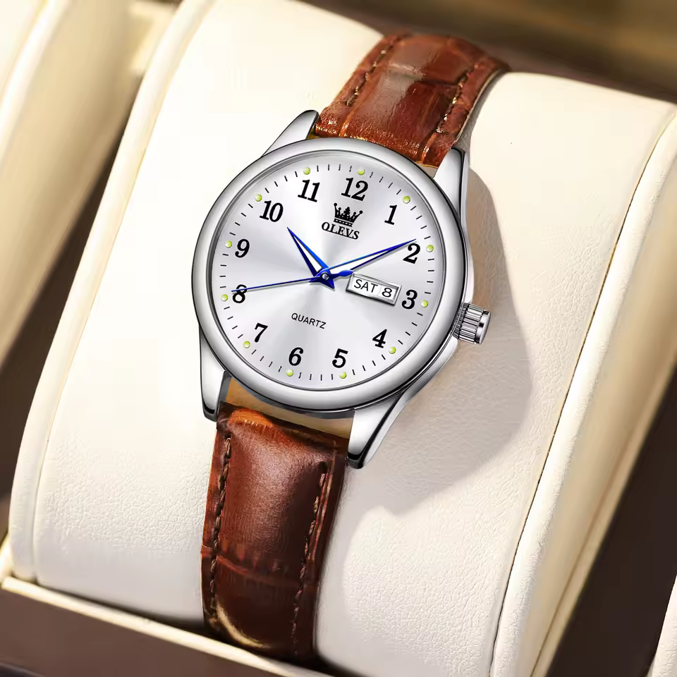 Trendy Waterproof Bracelet Clasp Luxury Quartz Leather Watch