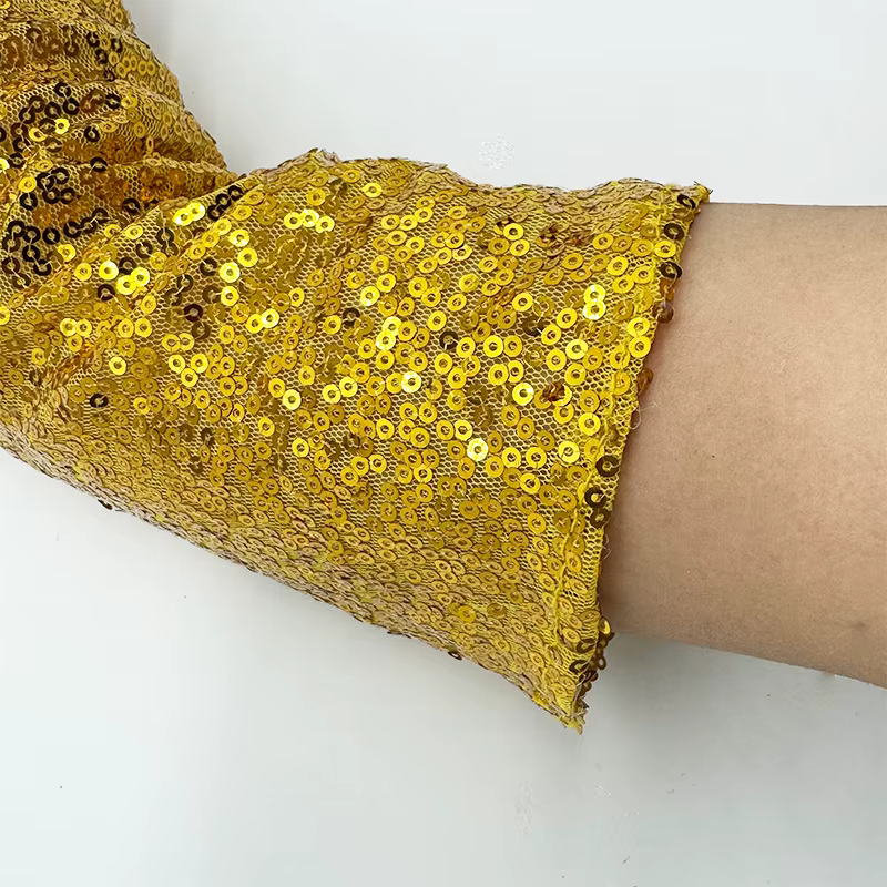 Vintage Sequins Long Hook Finger Mittens Nightclub Stage Performance Fingerless Gloves - Image 5